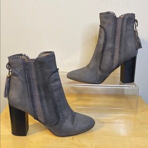 Aquazzura Firenze Gray Suede Ankle Boots Size 37